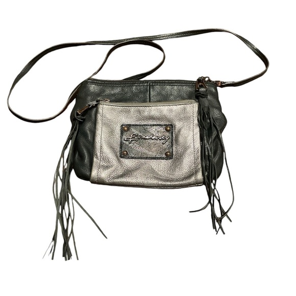 b. makowsky Handbags - B. Makowsky Leather Convertible Black Silver Bag Detachable Strap P 10